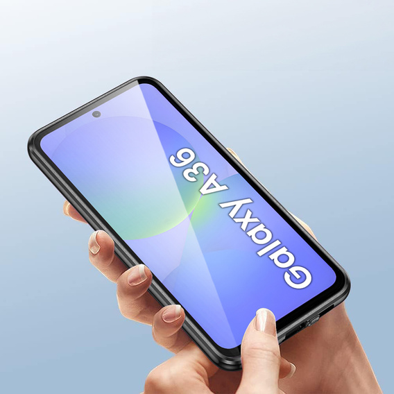 Husa pentru Samsung Galaxy A36, Magnetic Dual Glass, negru