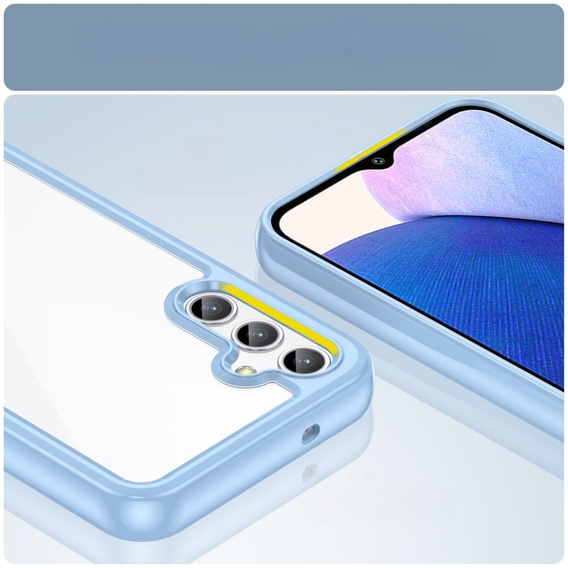 Huse pentru Samsung Galaxy A14 4G/5G, Fusion Hybrid, transparent / albastru