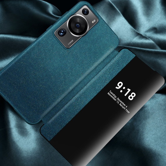 Husă cu clapetă pentru Huawei P60 Pro, Side View, albastru
