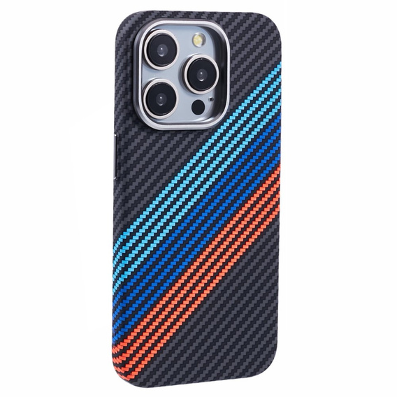 Carcasa pentru iPhone 15 Pro, Carbon Fiber MagSafe, albastru închis