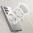 Husă pentru Samsung Galaxy S25 Ultra, Electro MagSafe, de argint + Sticlă pentru ecran
