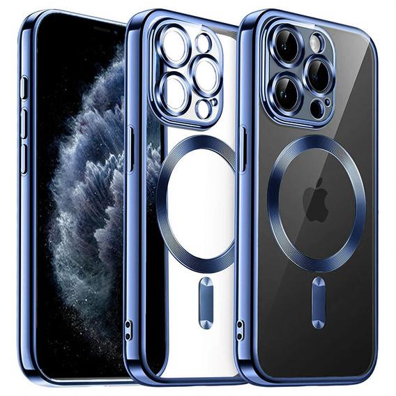 Husă pentru iPhone 11 Pro, Electro MagSafe, albastru + Sticlă pentru ecran