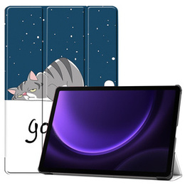 Husă pentru Samsung Galaxy Tab S10 Lite / S10 FE / S9 FE, cu clapetă, sleeping cat