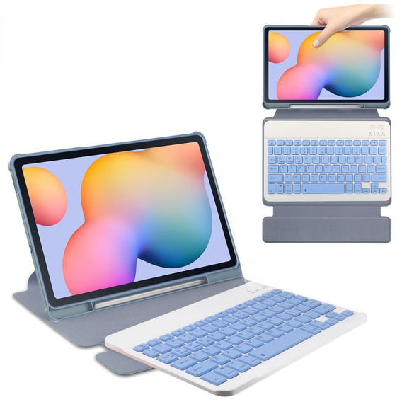 Husă pentru tastatură pentru Samsung Galaxy Tab S6 Lite 2024 / 2022 / 2020, Rotary 360° Leather, violet