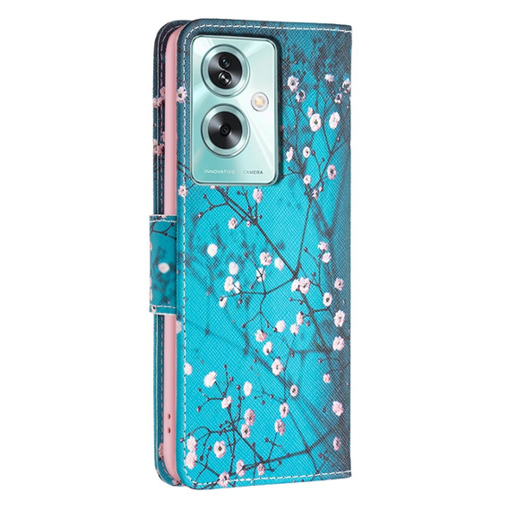 Cu clapetă pentru Oppo A79 5G, Wallet, Sakura, albastru