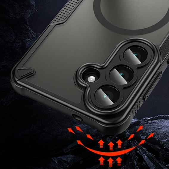 Husă blindată pentru Samsung Galaxy S26, pentru MagSafe, mată, neagră