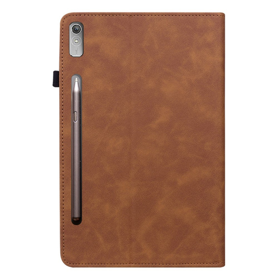 Huse pentru Lenovo Tab P11 Pro Gen 2, Wallet Pen Slot, maro