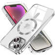 Husă pentru iPhone 14 Plus, Electro MagSafe, de argint + Sticlă pentru ecran