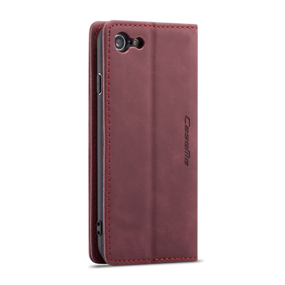 Husa CASEME pentru iPhone 7/8/SE 2020/SE 2022, Leather Wallet Case, maroon