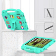 Husă pentru copii pentru iPad 9.7" 2018/2017 (6/5 gen.) / Pro 9.7" 2016, Cute Patterns, cu suport, verde