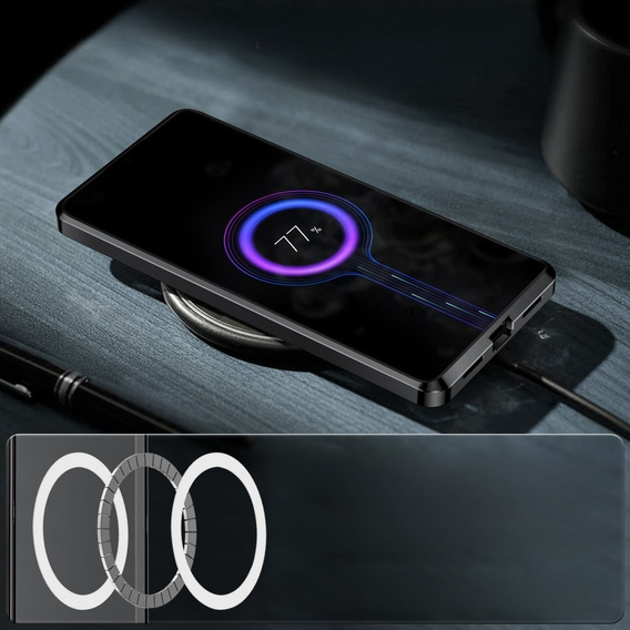 Carcasă de protecție pentru camera foto pentru Samsung Galaxy S23, CamShield MagSafe, transparent / negru
