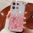 Husă pentru Infinix Note 30 Pro 4G, Glitter Flower,  roz rose gold