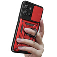 Husă blindată pentru Motorola Moto G15 / Motorola Moto G15 Power, CamShield Slide, roșu