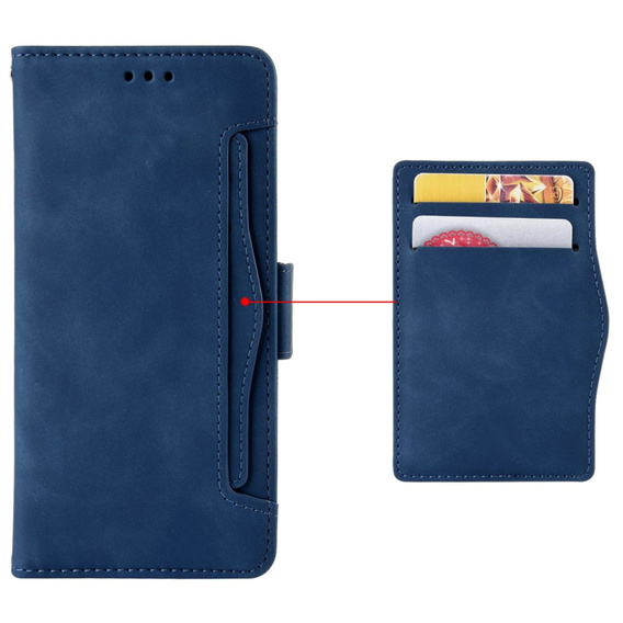 Cu clapetă pentru Samsung Galaxy A26, Card Slot, albastru închis