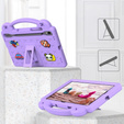 Husă pentru copii pentru Samsung Galaxy Tab S7/S8/S9, Cute Patterns, cu suport, violet