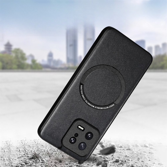 Huse pentru Xiaomi 13, Leather Hybrid MagSafe, negru