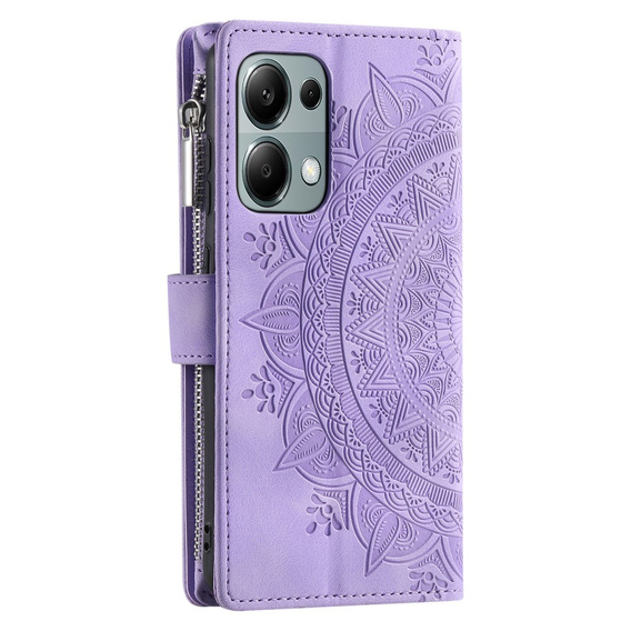 Cu clapetă pentru Xiaomi Redmi Note 13 Pro 4G / Xiaomi Redmi Note 14S / Xiaomi Poco M6 Pro 4G, Mandala, violet