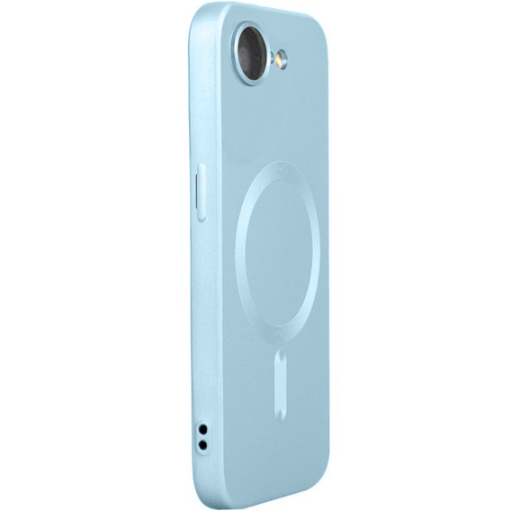 Carcasă pentru iPhone 16E, ColorMag, pentru MagSafe, albastru + sticlă călită 9H