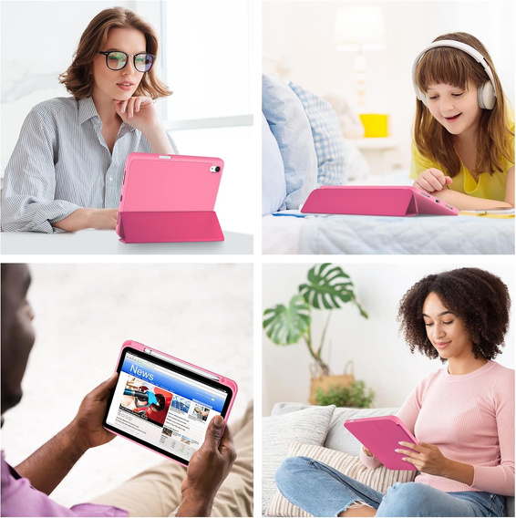 Husă pentru iPad 11" 2025 A16 (11 gen.) / iPad 10.9" 2022 (10 gen.), Smartcase, roz