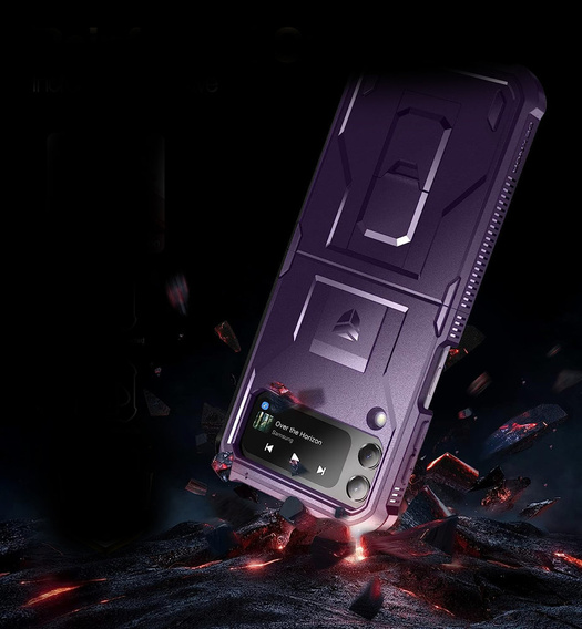 Husa blindată pentru Samsung Galaxy Z Flip 4 5G, Dexnor Clip Holder, violet