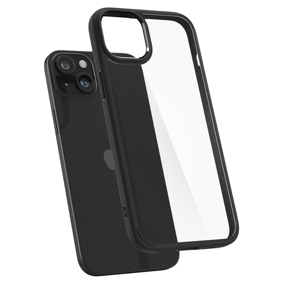 Carcasa Spigen pentru iPhone 15, Ultra Hybrid, negru + sticlă temperată 9H