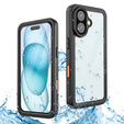 Husă impermeabilă IP68 pentru iPhone 16 Plus, negru