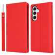 Cu clapetă pentru Samsung Galaxy S25+ Plus, Litchi Skin Grain, roșu