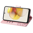 Cu clapetă pentru Motorola Moto G73 5G, Butterfly, roz rose gold