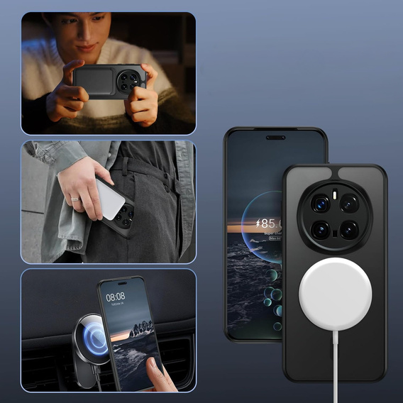 Husă pentru Honor Magic 7 Pro, pentru MagSafe, ERBORD Matt Case, negru