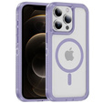 Carcasă cu ramă pentru iPhone 12/12 Pro, pentru MagSafe, transparent / violet