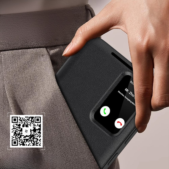 Husă cu clapetă pentru Samsung Galaxy A55 5G, Smart View Wallet, negru