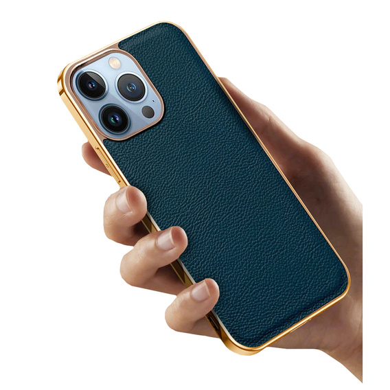 Huse pentru iPhone 13 Pro, Cowhide Leather, verde