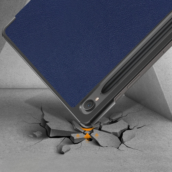 Husă pentru Samsung Galaxy Tab S9, Smartcase cu spațiu pentru stylus, albastru închis