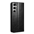 Carcasa flip pentru Samsung Galaxy S25 FE, QIALINO Leather Wallet, negru