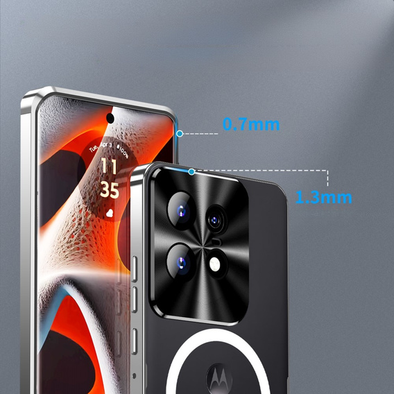 Carcasă de protecție pentru camera foto pentru Motorola Edge 50 Pro 5G, CamShield MagSafe, de argint