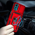 Husă blindată pentru Motorola Moto G22, CamShield Slide, roșu