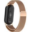Brățară milaneză cu brățară cu carcasă pentru Xiaomi Smart Band 10 / 9 / 8, aur roz