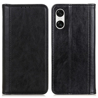 Husa cu clapetă pentru Sony Xperia 10 VI, Split Leather, negru