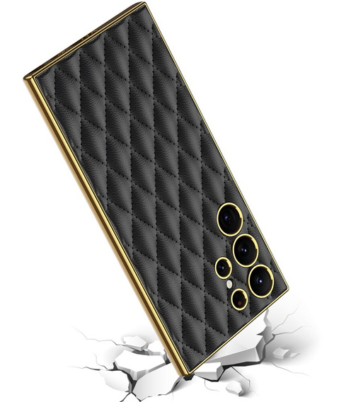 Husă pentru Samsung Galaxy S24 Ultra, Leather Rhombus, negru