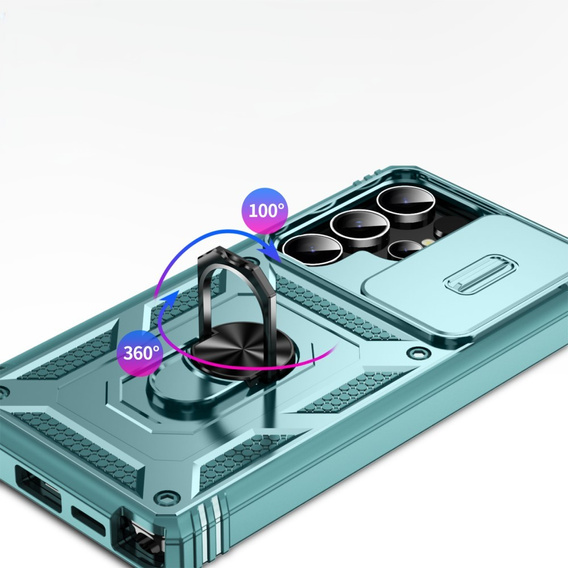 Husă pentru Samsung Galaxy S25 Ultra, KickStand Camera Lens, albastru