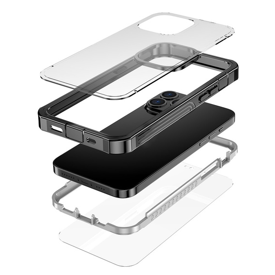 Carcasă pentru iPhone 13 Pro Max, Shockproof, cu folie, albastru