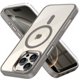 Husă pentru iPhone 16 Pro, pentru MagSafe, ERBORD Matt Case, transparent / titan + sticlă pentru ecran