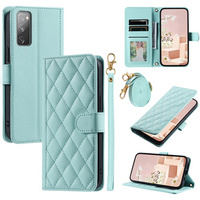 Husă cu clapetă pentru Samsung Galaxy S20 FE, Rhombus Crossbody Leather, verde