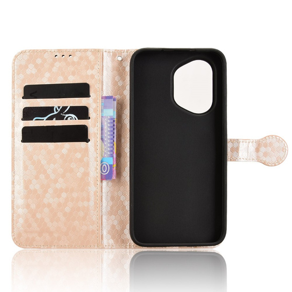 Husa cu clapetă pentru Honor 400 5G, Wallet Rhombus, roz