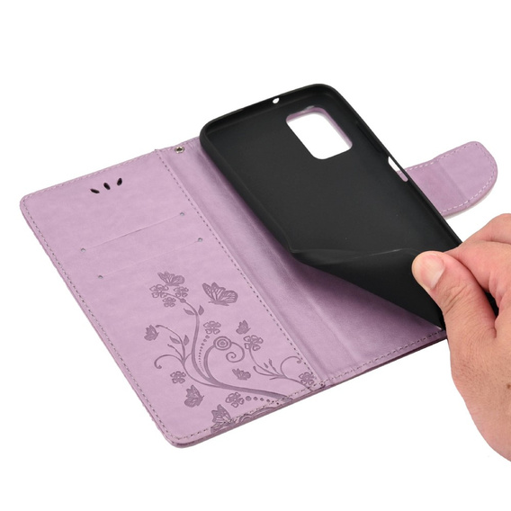 Cu clapetă pentru Xiaomi Redmi 10, Butterfly, violet