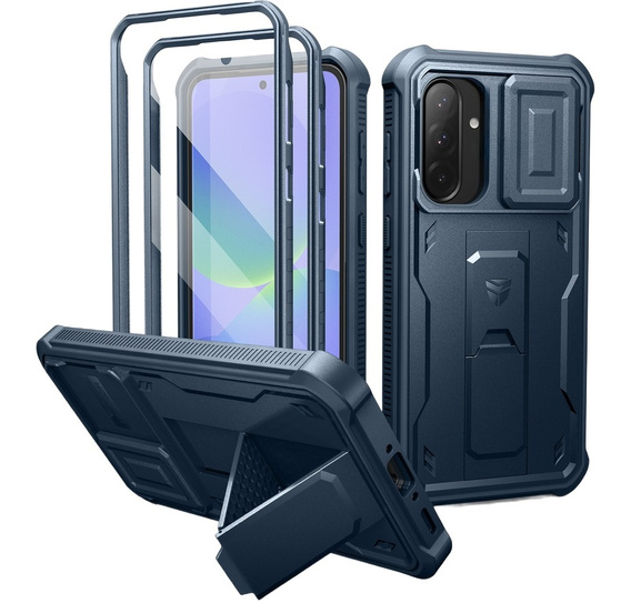 Husă blindată pentru Samsung Galaxy A36 5G, Dexnor Full Body (Two Frames), albastru