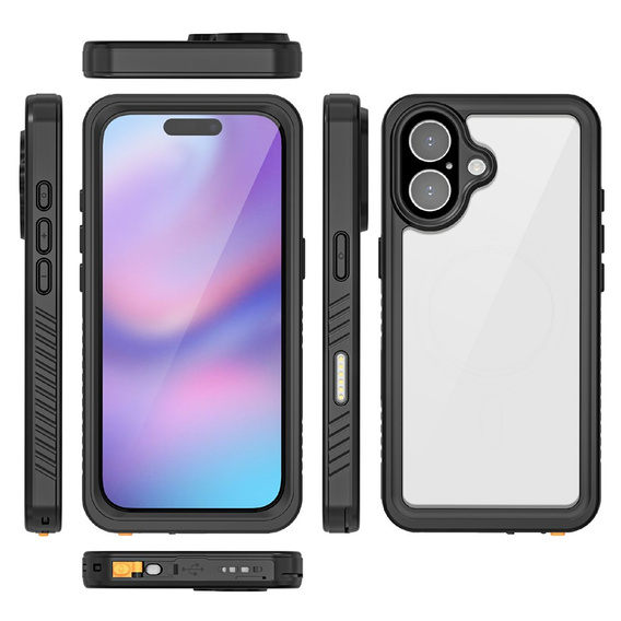 Husă pentru iPhone 17, IP68 rezistentă la apă Redpepper, negru