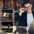 Husă pentru Samsung Galaxy A55, ERBORD Vintage, negru + Sticlă pentru ecran