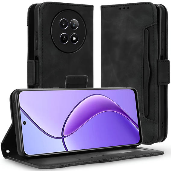 Cu clapetă pentru Realme 12, Card Slot, negru