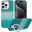 Carcasă pentru iPhone 15 Pro, cadru Kickstand, pentru MagSafe, Moon Green